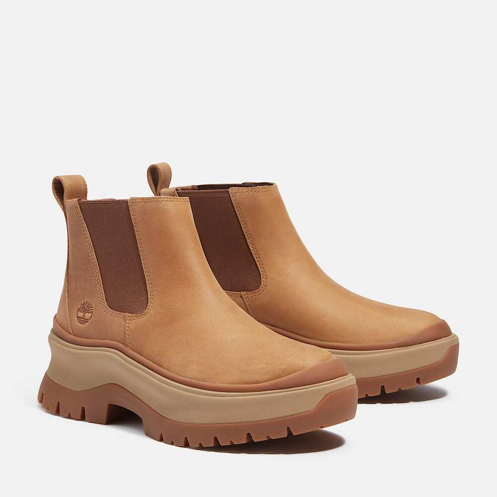 TIMBERLAND WOMEN'S 8.5 ROXIE LANE MID CHELSEA BOOT BROWN FULL GRAIN NIB - Picture 4 of 8